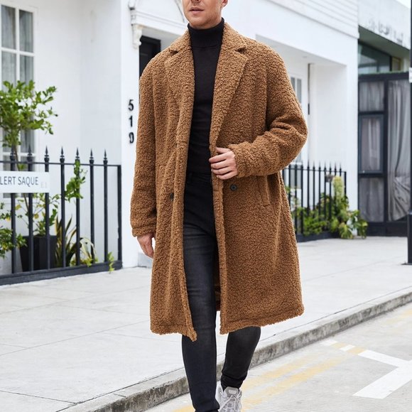 Casual Mens Teddy Coat With Lapel 